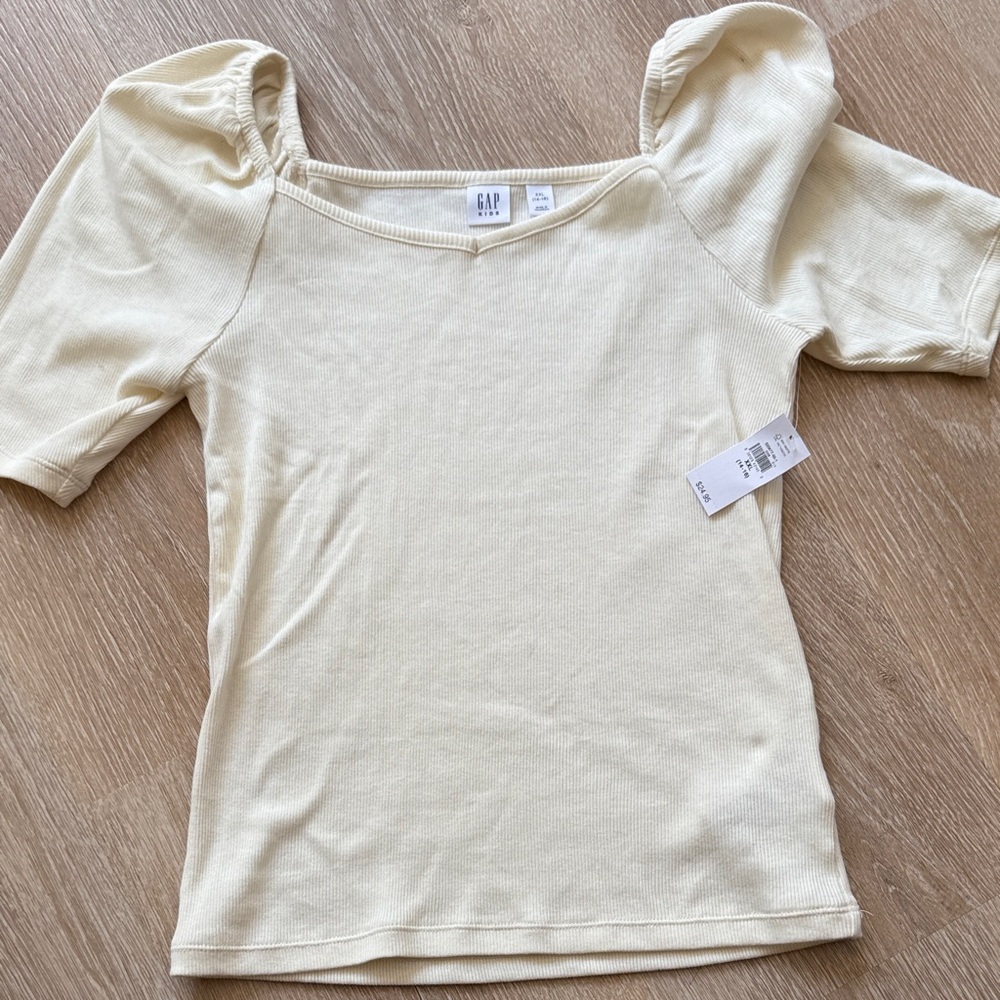 GAP Ivory Puff Sleeve Blouse
